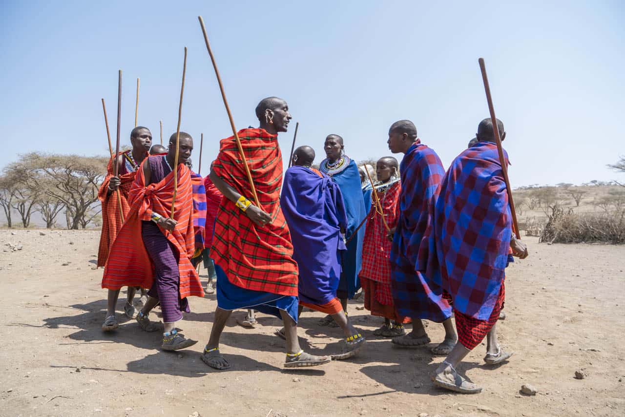 Maasai tribe visit greeting