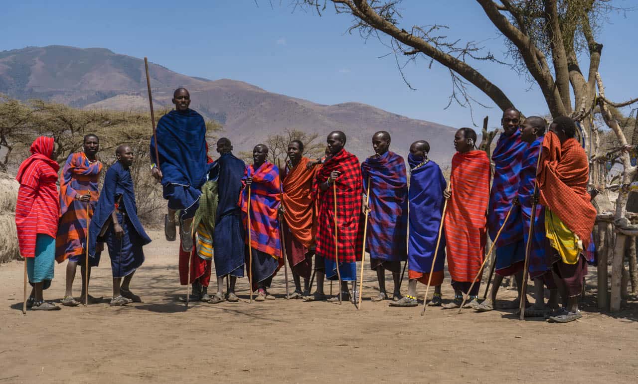 Maasai tribe visit jumping