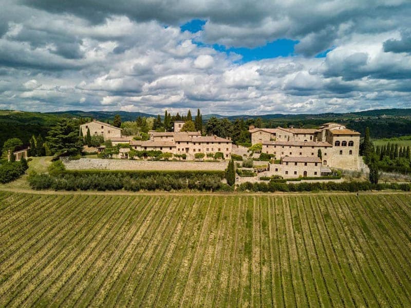 tuscan villa from drone