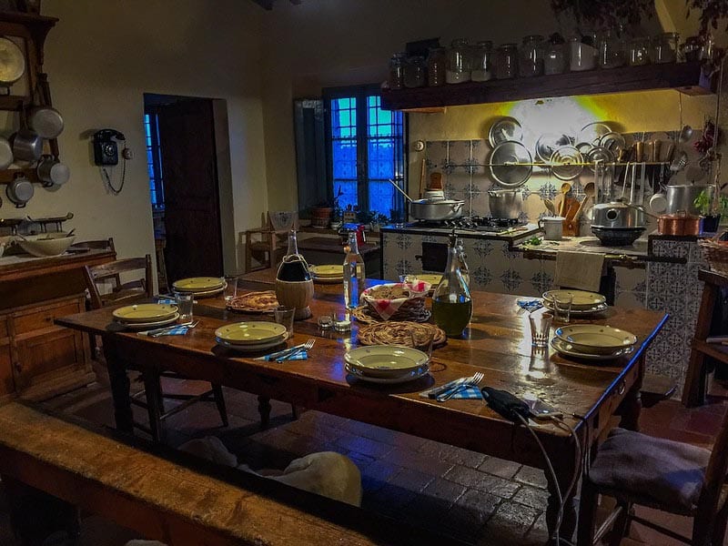 family dinner in tuscany