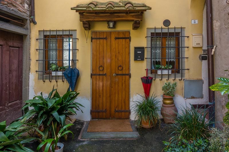 front door of old tuscan house